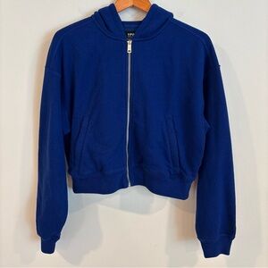 Abercrombie Your Personal Best Hooded Sweatshirt cropped Blue Women size medium